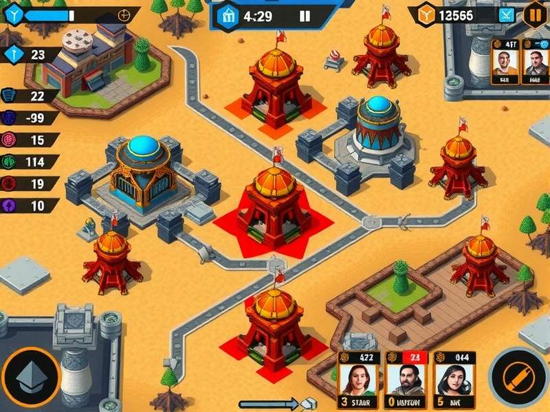 Delta Defense gameplay screenshot showing strategic tower placement